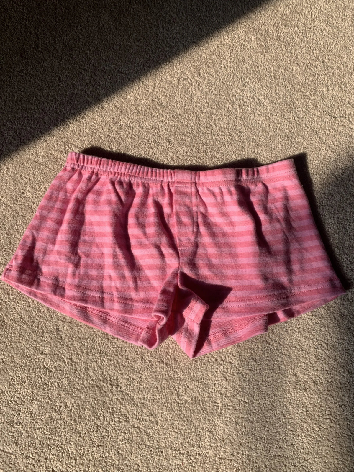 Pink Striped Long Sleeve T-shirt Shorts Set Woman Buttons Slim Tees+Elastic Straight Short Pant Cotton Home Pajama 2 Piece Se