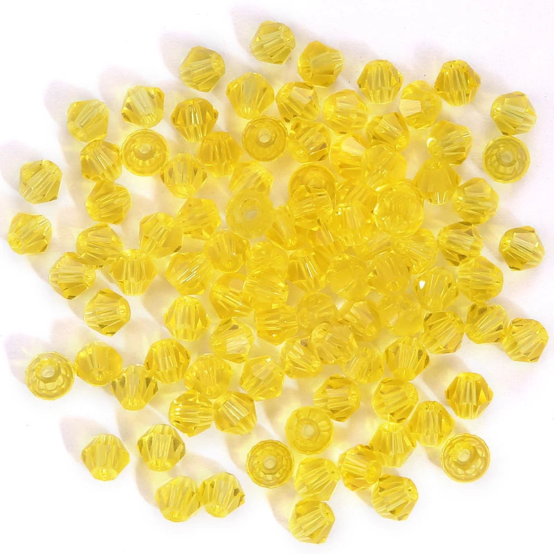 100Pcs 4MM Glass Bicone Shaped Beads Faceted Crystal Beads for Jewelry Making Bracelet Necklace Earrings DIY Beading - 27