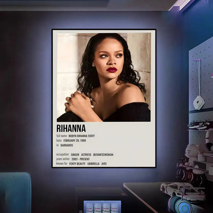 R-Rihannas Hot Singer Music Poster Versatile HD Waterproof Wall Art Self-Adhesive Decor for Any Space Ideal Gift