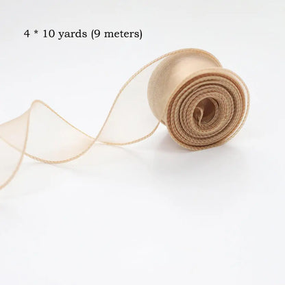 40mm 10Yards Fishtail Organza Satin Ribbon Reflective Iridescent Wavy Edge Ribbon for Gift Wrapping DIY Bow Craft Gift Wrappi