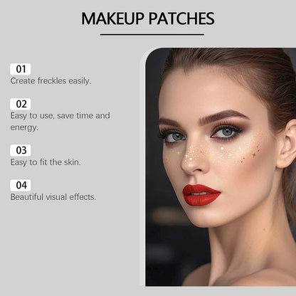 1/5pcs Metallic Golden Silver Fake Freckles Shiny Glitter Star Temporary Tattoo Stickers For Women Face Makeup Patches Decora