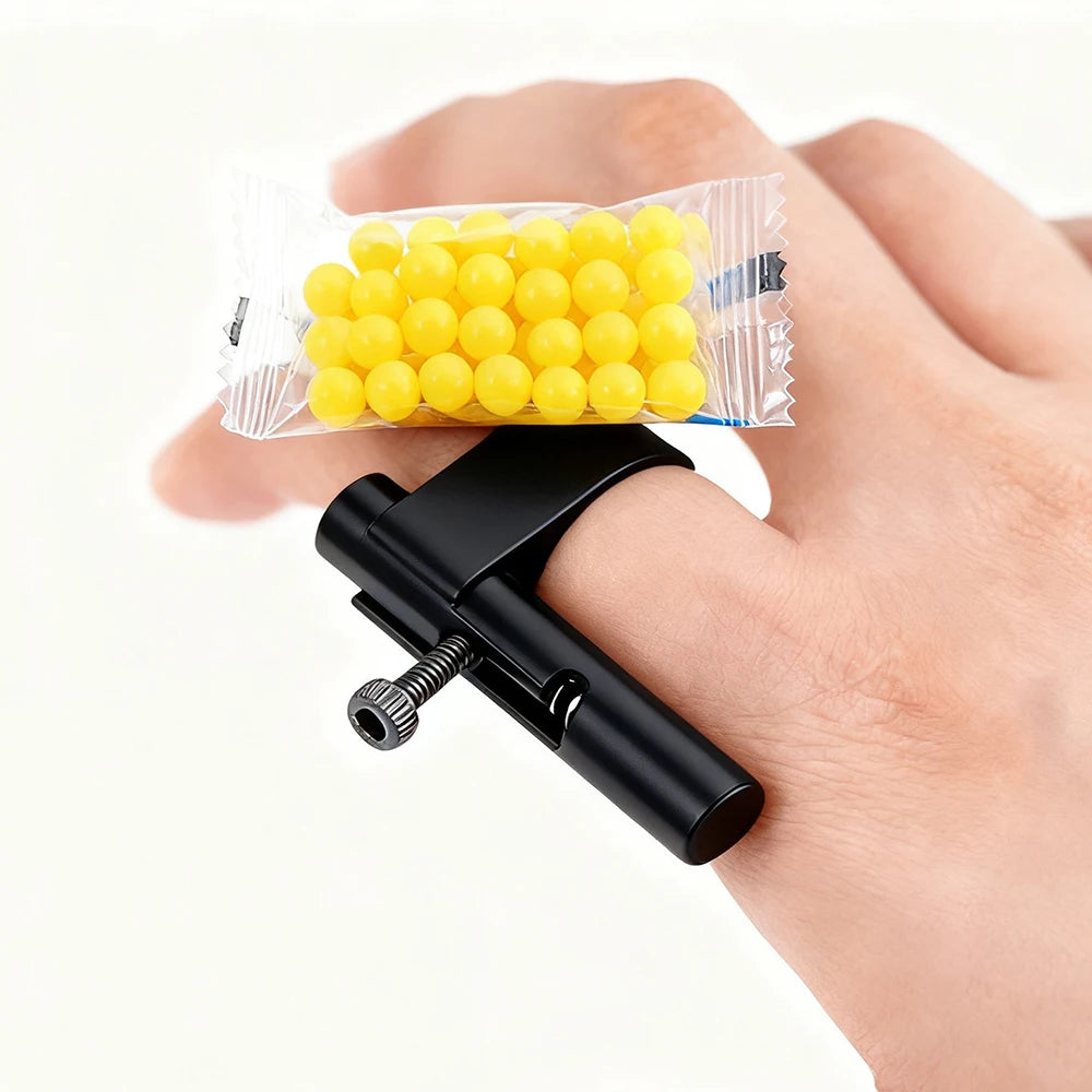 Hidden Mini Plastic Bullet Launcher - Safe Paper Ball Launch Toy Gun, Fun Prank Gadgets & Party Favors for Kids Adults - blac