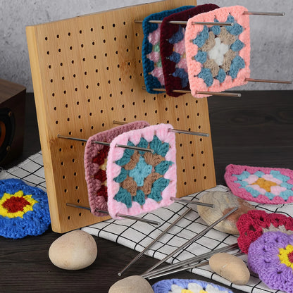 Crochet Block Plate, Block Plate for Crochet Weaving, Bamboo Grid Block Plate for Crochet Projects, Crochet Accessory Gift
