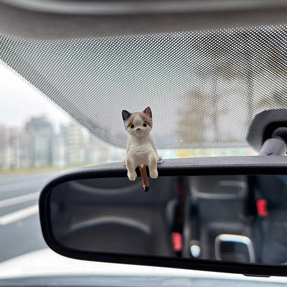 Figurine Car Cats Ornaments Center Console Decoration Sleeping Kitten Dashboard Screen Rearview Ornaments Figurine Car Orname