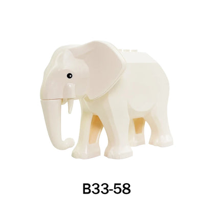 MOC City Animal Series Zoo Scene Panda Tiger Dog Cat Sheep Goat Accessories Building Blocks Bricks Street View Bricks Toys Gi