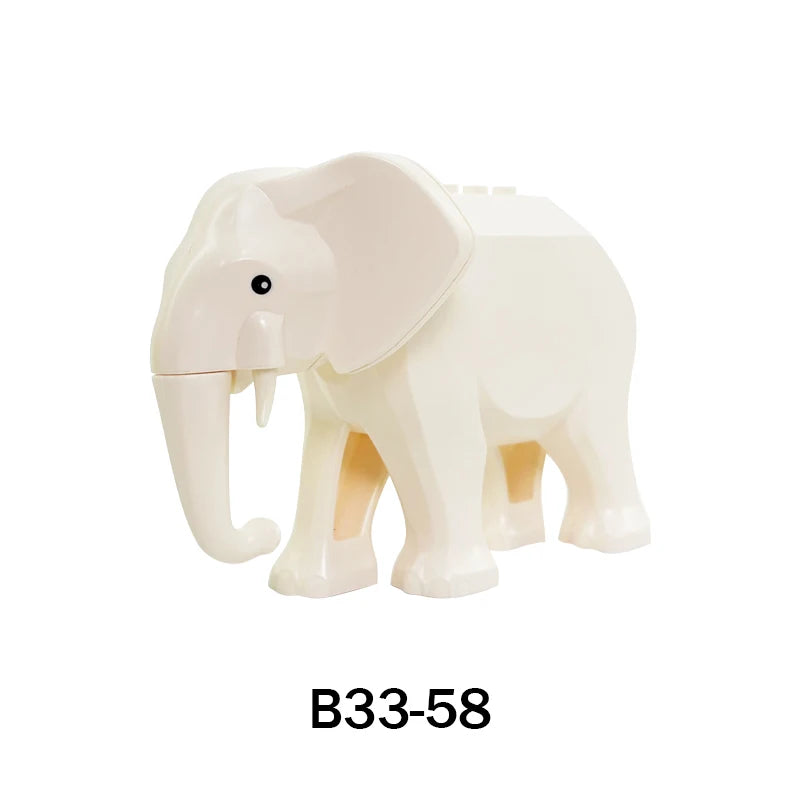 MOC City Animal Series Zoo Scene Panda Tiger Dog Cat Sheep Goat Accessories Building Blocks Bricks Street View Bricks Toys Gi