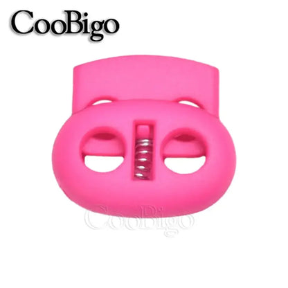 12pcs Plastic Stopper Cord Lock Bean Toggle Clip Apparel Shoelace Sportswear Rope Paracord Lanyard Accessories Colorful 5mm H