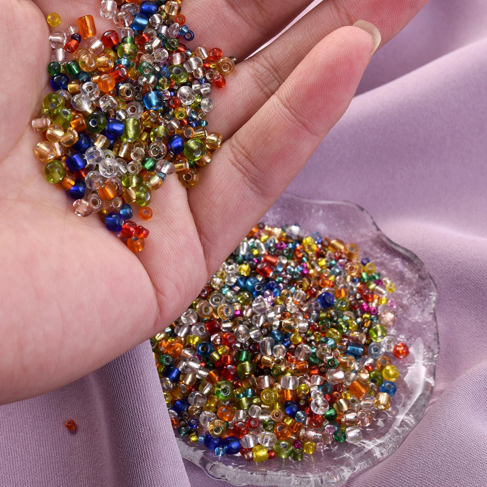 1000/500/200Pcs 4/3/2mm Glass Transparent Seed Bead Spacing Beads For Hand-Beading Diy Jewelry Accessories Bracelet Necklace