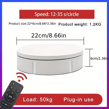 3 Speeds Electric Rotating Display Stand Mirror 360 Degree Turntable Jewelry Holder Battery/USB Power for Photography Shootin
