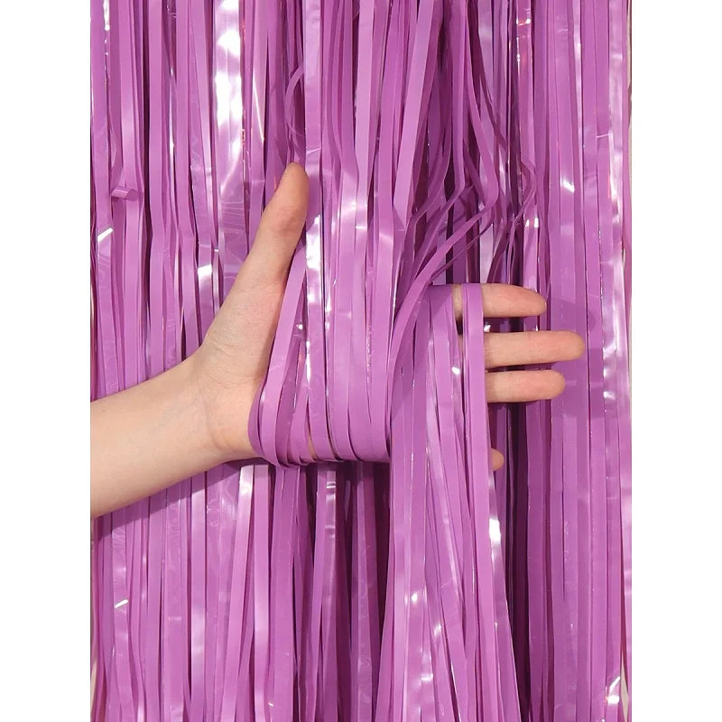 1*2M Macaron Pink Blue Fringe Curtain Door Rain Curtain Decor Photo Booth Backdrop Garland Wedding Birthday Party Decoration 