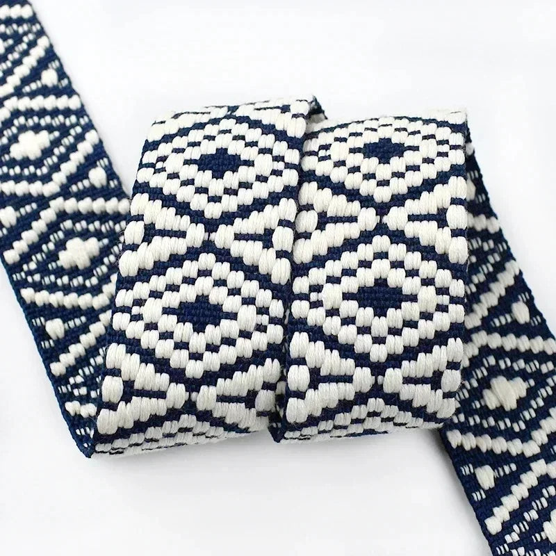 5/10M Meetee 38mm Jacquard Webbing Cotton Ribbon for Bag Shoulder Straps Clothing Braid Belt DIY Luggage Sewing Accessories