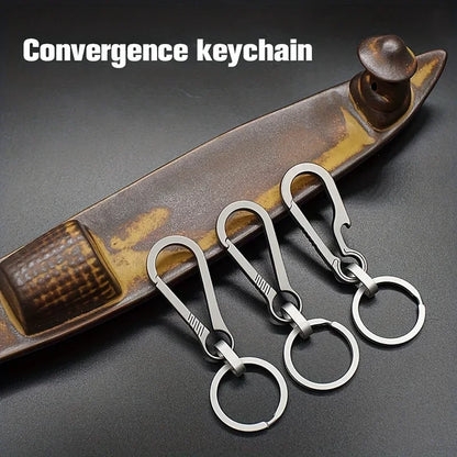 Titantium Carabiner Keychain Carabiner Hook Key Ring Key Holder with Bottle Opener for Camping Hiking Fishing Travel Outdoor
