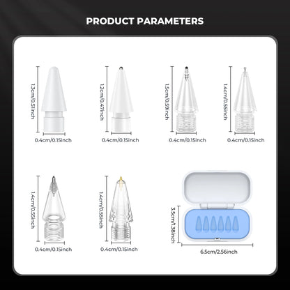 4 / 6 Pcs Replacement Pencil Tips For Apple Pencil Pro/2nd Gen/1st Gen/USB-C, Upgraded iPad Pen Tips With Storage Case
