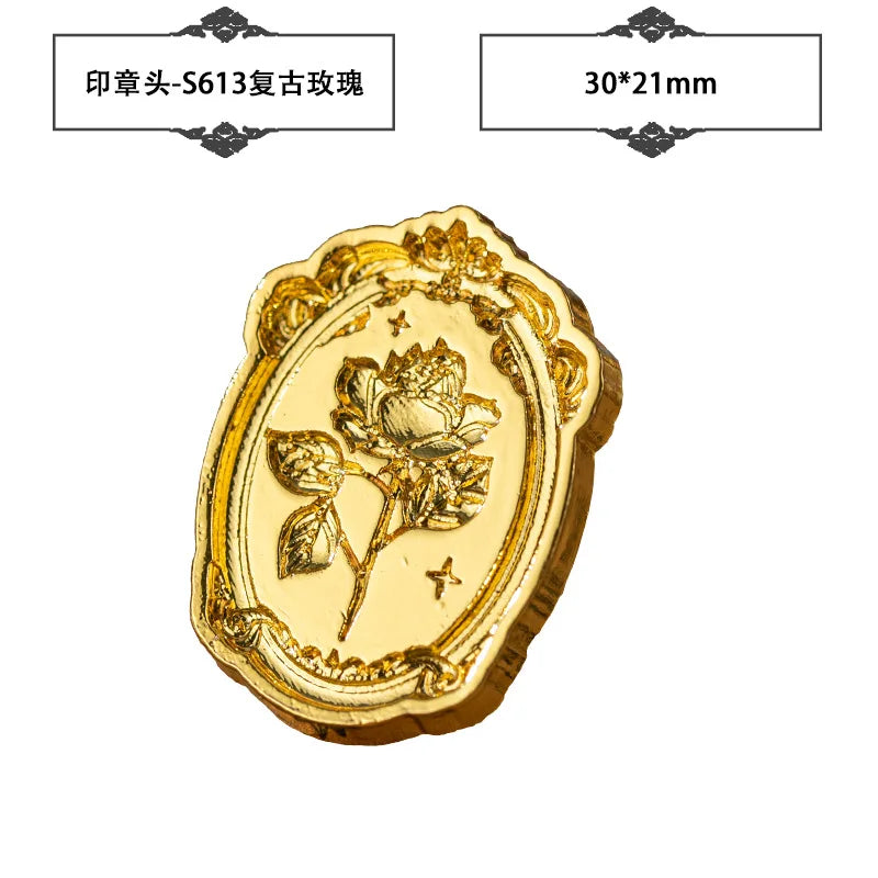 Plant Wax Stamp Seal Wax Print Thick Copper Head Carved Sealing Tool Holiday Party Invitation Letter Wedding Decorative - A2