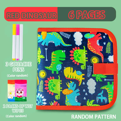 Erasable Doodle Book for KidsToddlers Toys Reusable Drawing Pads with 12 Watercolor Pens Preschool Toy Trip Writing Painting 