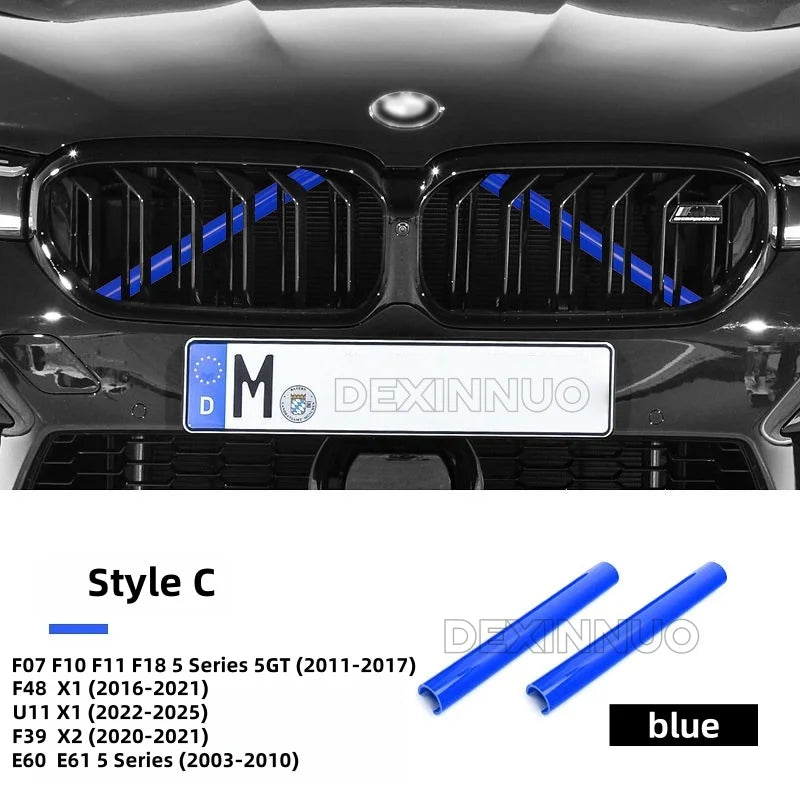 Car Front Grille Trim Strips For BMW E60 F07 F10 F20 F22 F25 F30 F32 F39 F44 F46 F48 G11 G12 G30 G32 G01 G02 G05 G20 1-7Serie