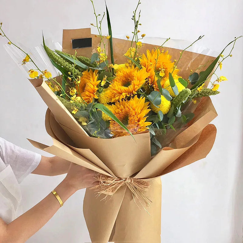 10M Brown Kraft paper eco-friendly packaging paper, Degradable Friendly Paper Packaging Materials Bouquet Gift Box Craft Pape