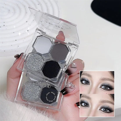 Black Light Star 4-color Eye Shadow Plate Smoky Makeup Dark Black Dark Cement Plate Cross-border Brightening Makeup Cosmetics
