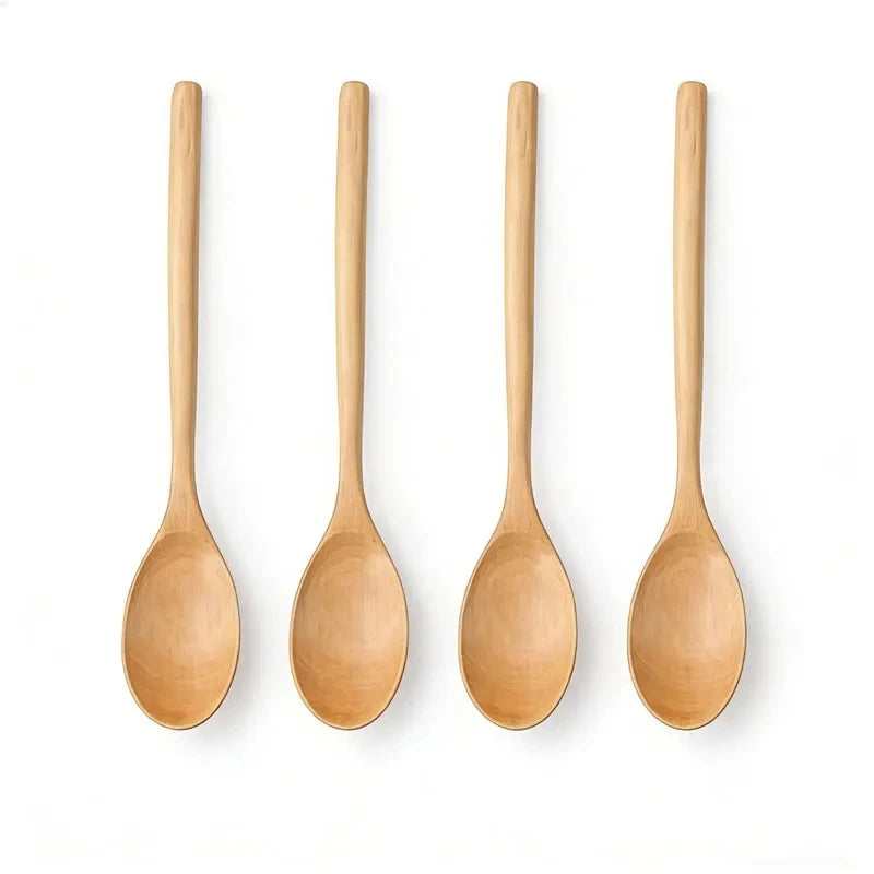 2pcs Wooden Spoon Tableware Kitchen Cooking Utensil Tools Soup Tea Spoon Catering Cooking Tool Coffee Soup Teaspoon Honey Spo