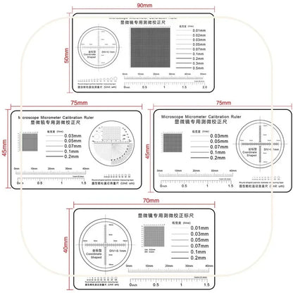 Microscope Micrometer Calibration Film Ruler Grid Reticule Stains Dot Gauge Plastic Ruler Radius Area Diameter Measuring