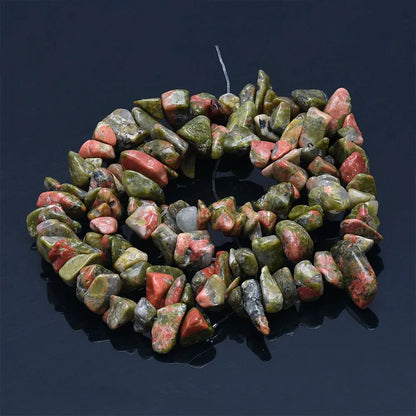 16 inch Natural Stone Beads Chips Beads 5-8mm Irregular Crystal Agate Gravel Beads Diy Bracelet For Jewelly HK058 - Unakite