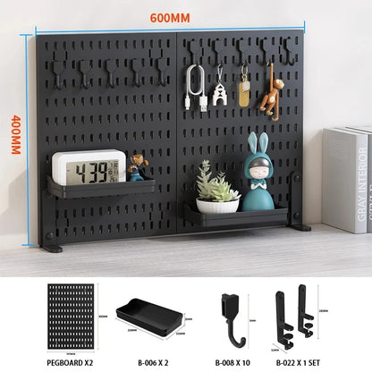 Pegboard Combination Desktop Storage Kit, Vertical and Clip-Type Pegboard Display Panels, Suitable for Home Office Storage. -