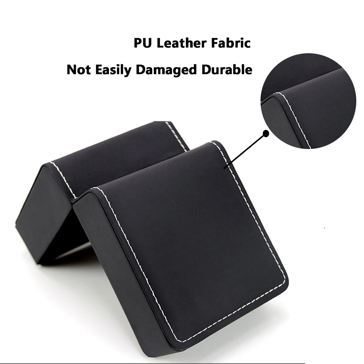 Lnofxas Black Single Watch Gift Box with Pillow PU Leather Wristwatch Display Case Organizer for Men