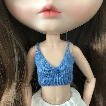 New Arrival Blythe Doll Clothes Sweater Sports Set Vest Shorts Zippered Hoodie Jacket for Blyth OB24 Pullip 1/6 Dolls Outfit 