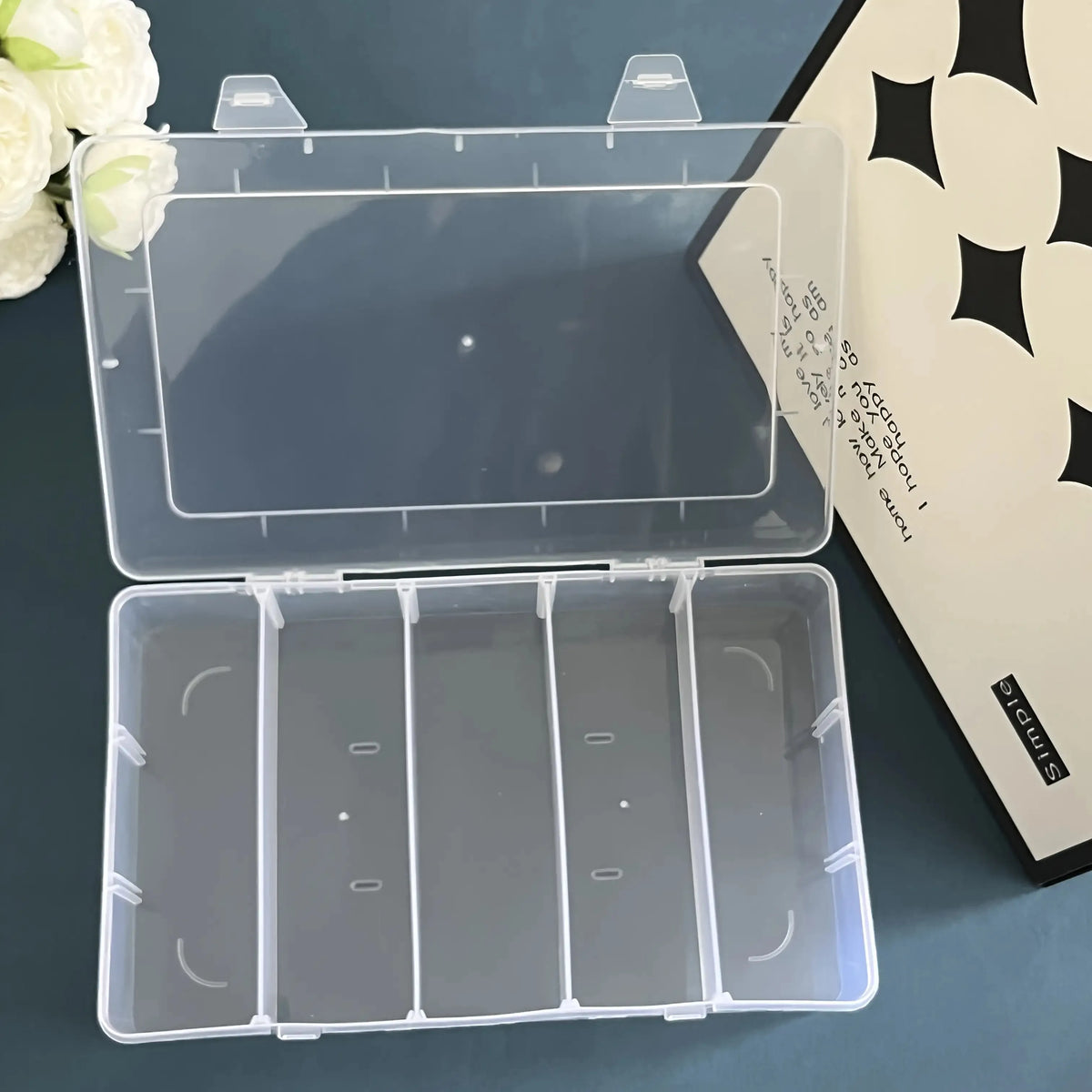 Hardware Tool Storage Box, 5-Compartment Transparent Tool Organizer Box, Screw and Accessory Sorting Box, Household Screw and