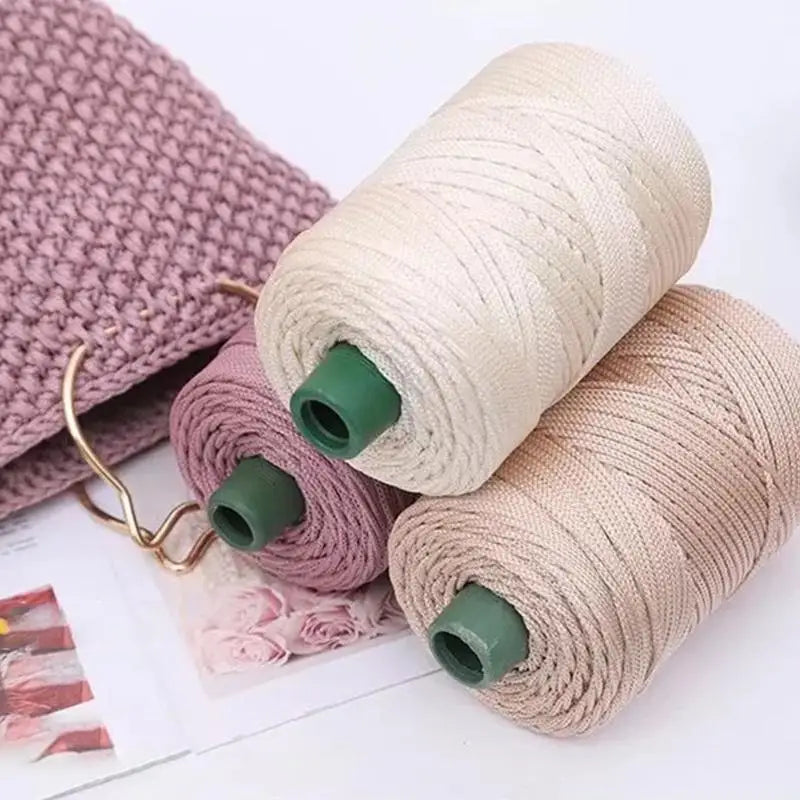 Summer Crochet Yarn Ice Rope 3mm Thread For Hand Knitting Bag Sun Hats Shoes Woven DIY Hook Cushion Silk Medium Thick About 2