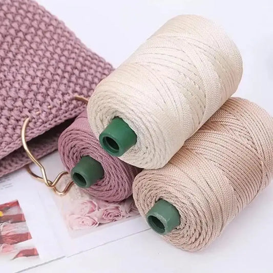 Summer Crochet Yarn Ice Rope 3mm Thread For Hand Knitting Bag Sun Hats Shoes Woven DIY Hook Cushion Silk Medium Thick About 2