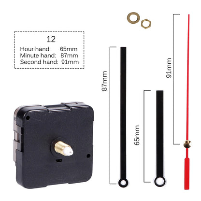 Clock Mechanism Silent Quartz Movement Machine Wall Hands Pointer Set Clockwork Table Long Shaft DIY Watches Repair Parts - 7