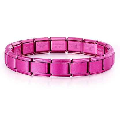 2025 New Men and Women Starry Colors 18 Pieces Italian Charm Fit 9mm Stainless Steel Modular Bracelet Jewelry