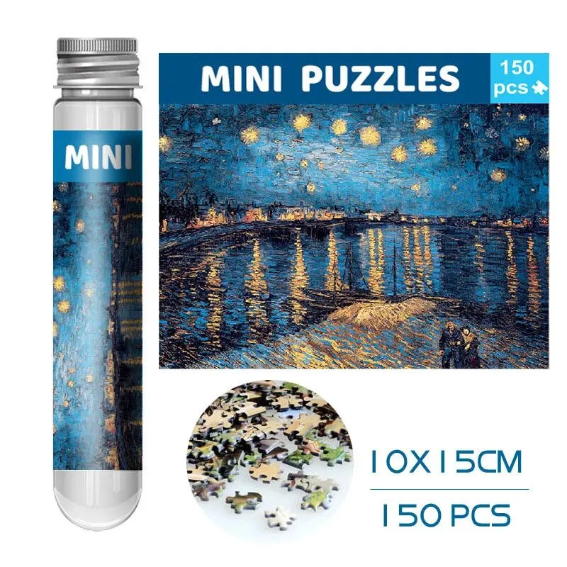 150pcs Test Tube Jigsaw Puzzle World Famous Painting Van Gogh The Starry Night Christmas Gift - Rhone River