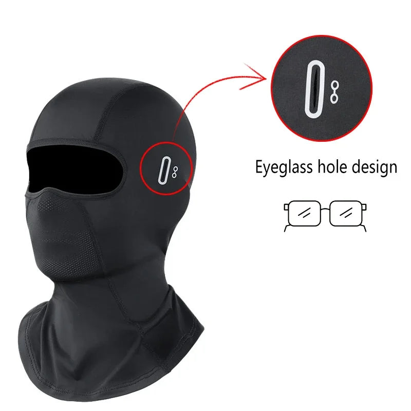 Motorcycle Balaclava Summer UV Protection Glasses Face Breathable Hole Men Women Quick-Drying Motorcyclist Winter Warm Ski Ma