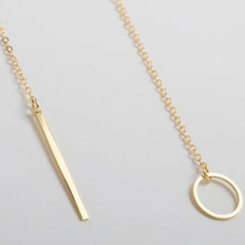 2025 New Fashion Necklace Design Ladies Fashion Simple Simple Metal Round Necklace Sales
