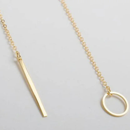 2025 New Fashion Necklace Design Ladies Fashion Simple Simple Metal Round Necklace Sales