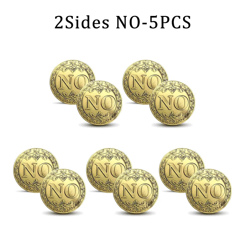 YES NO Decision Coins Magic Coin Collections Good Luck Vintage Antique Bronze Wish Lucky Coin US Coins Commemorative Gold Coi