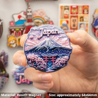 Japanese Travel Souvenir Fridge Magnet City Tourist Attraction Home Decor Basswood Resin Stickers Creative Gifts from Japan -