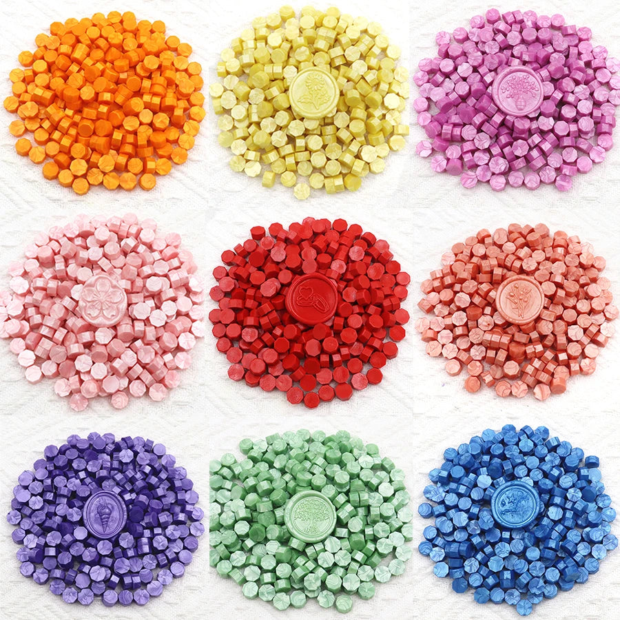 200pcs Octagon Sealing Wax Beads for Wax Seal Stamp for Scrapbooking Cards Envelopes Wedding Invitations Gift Packaging