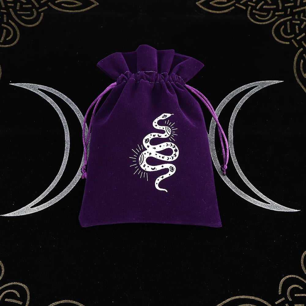 1Pcs Tarot Storage Velvet Bag Drawstring Suede Pocket Board Game Card Embroidery Package Witchcraft Supplies for Altar Tarot 