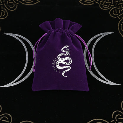 1Pcs Tarot Storage Velvet Bag Drawstring Suede Pocket Board Game Card Embroidery Package Witchcraft Supplies for Altar Tarot 