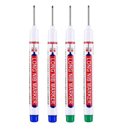 4Pcs/Set 20mm Deep Hole Long Nib Head Markers For Metal Perforating Pen Waterproof Bathroom Woodworking Decoration Multi-Purp