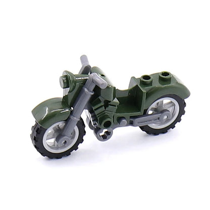 Military Weapon Motorcycle Many Colors Toys For Children Accessories War II Transportation Facility Militaries Compatible Blo
