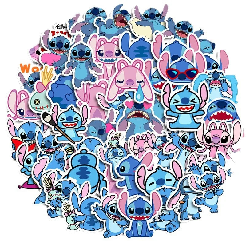 50piece new cute back to school anime stitch stickers anime parody cute patterns girl children birthday holiday gifts - 50PCS