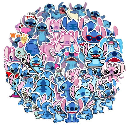 50piece new cute back to school anime stitch stickers anime parody cute patterns girl children birthday holiday gifts - 50PCS