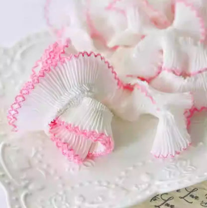 Colored 3cm Dog Teeth Collar Folded Lace for Dress Children's Clothing Skirt Collar Skirt Edge Garment Material Accessories X