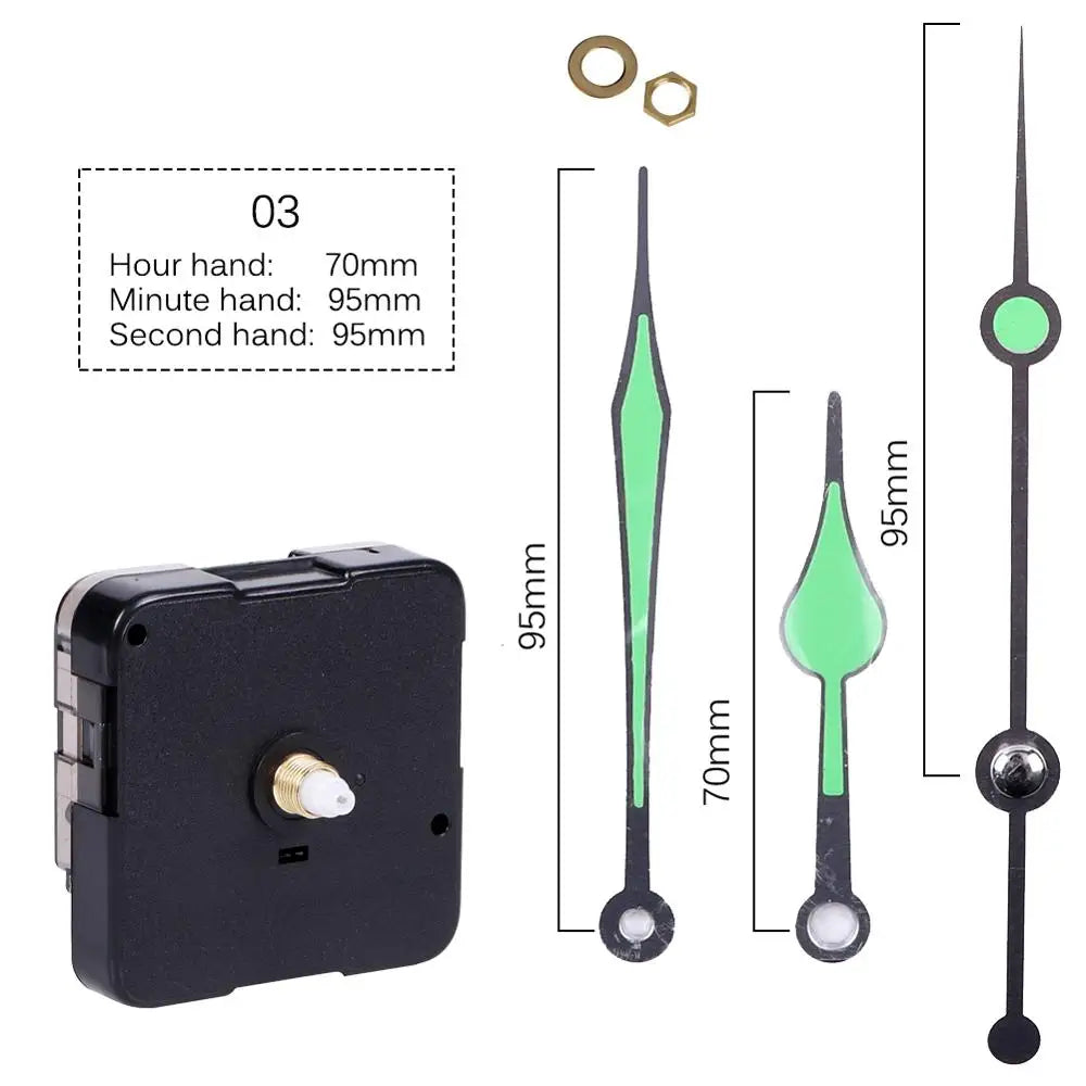 Clock Mechanism Silent Quartz Movement Machine Wall Hands Pointer Set Clockwork Table Long Shaft DIY Watches Repair Parts - 2