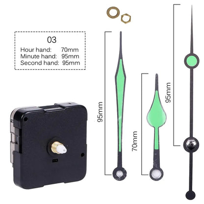 Clock Mechanism Silent Quartz Movement Machine Wall Hands Pointer Set Clockwork Table Long Shaft DIY Watches Repair Parts - 2
