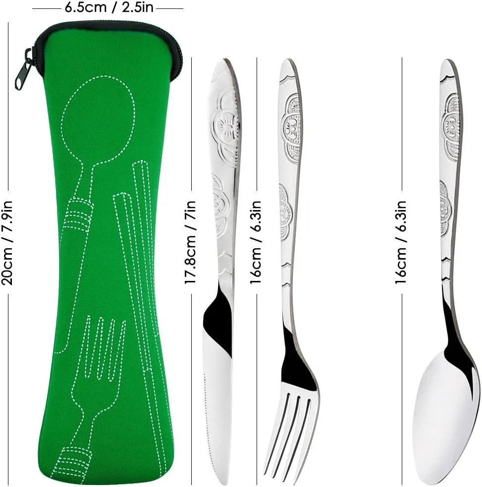 Picnic Set Tableware Washable with Zipper Travel Cutlery Kit Case Portable Pouch for Dinner Household Tool Travel Camping Spo
